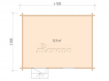 Дачный дом серия "ДС" 4.5×3.5