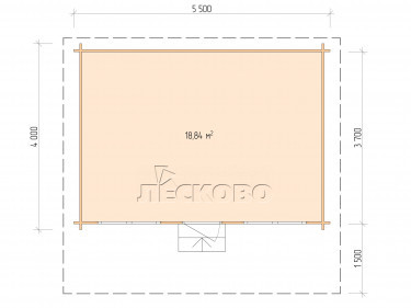 Gartenhaus "DSN" serie 5.5×4