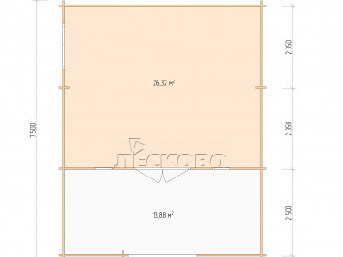 Дачный дом серия "ДСВ" 6×5 с верандой 2,5м.