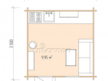 Дачный дом серия "ДС" 3.5×3.5