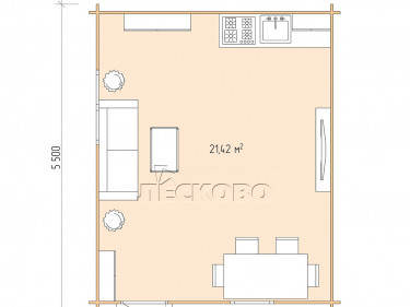 Дачный дом серия "ДС" 4.5×5.5