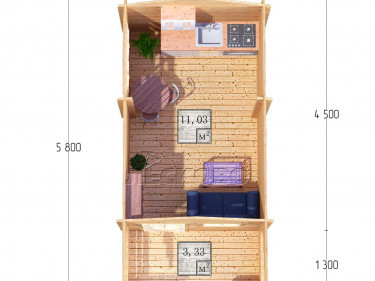 Log Cabin "DSK" series 3×4.5