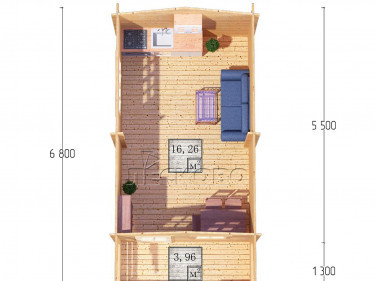 Log Cabin "DSK" series 3.5×5.5