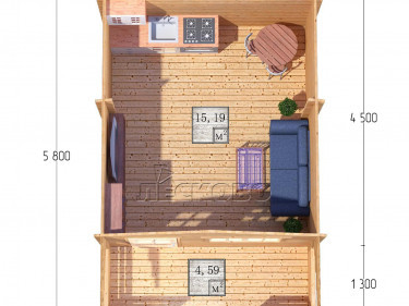 Gartenhaus "DSK" serie 4×4.5