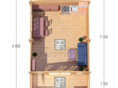 Log Cabin "DSK" series 4.5×5.5