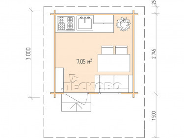 Gartenhaus "DSN" serie 3×3