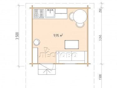 Gartenhaus "DSN" serie 3.5×3.5