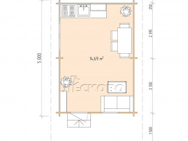 Gartenhaus "DSN" serie 3.5×5