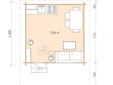 Gartenhaus "DSN" serie 4×4