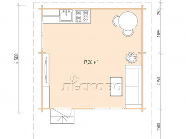 Gartenhaus "DSN" serie 4.5×4.5