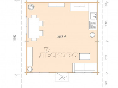 Gartenhaus "DSN" serie 5.5×5.5