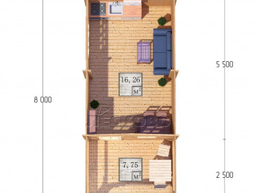 Gartenhaus "DSW" serie 3.5×5.5