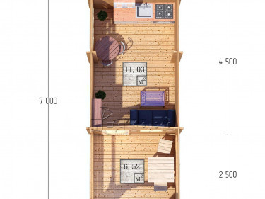 Log Cabin "DSV" series 3×4.5