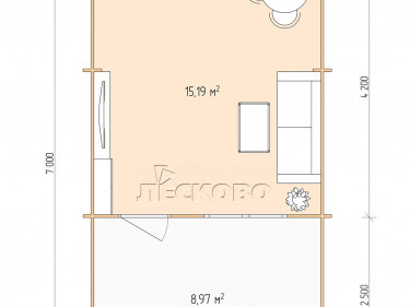 Gartenhaus "DSW" serie 4×4.5