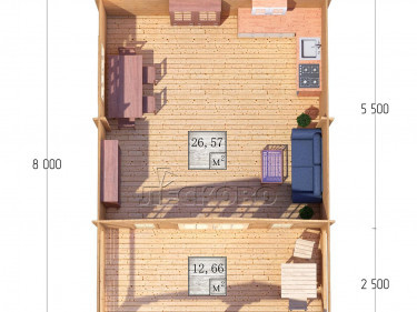 Gartenhaus "DSW" serie 5.5×5.5